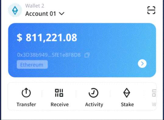 底部有“转账”和imToken官网“